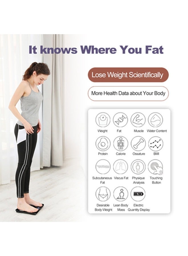 Arabest Intelligent Weight Scale, Body Fat Scale, Body Weight Scale, Digital Scales for Body Weight Household Health Monitor, High Precision Intelligent Digital Electronic Weight BMI Scale, Black  - Image 5