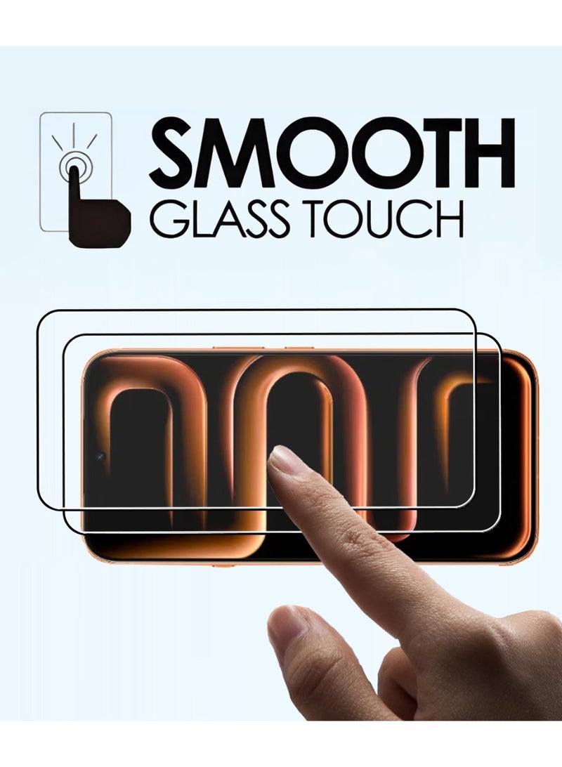 Yunpy [2+1 Packs] for Infinix Note 60 Pro Tempered Glass Screen Protector with Camera Lens Film, Including 2 Pack Front Glass and 1 Pack Camera Lens Film, 9H Hardness HD Clear Anti-Scratch Anti-Fingerprint Bubble-Free Case Friendly Screen Protector - Image 4