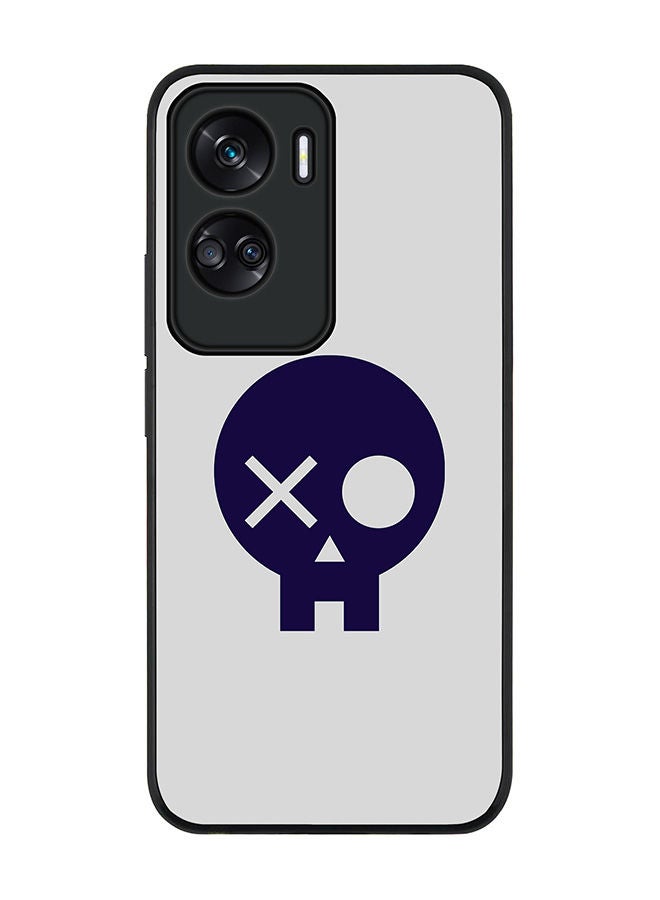 Stylizedd Rugged Black edge case for Honor 90 Lite  5G  Honor X50i 5G, Slim fit Soft Case Flexible Rubber Edges Anti Drop TPU Gel Thin Cover -  Skull Patch  - Image 1