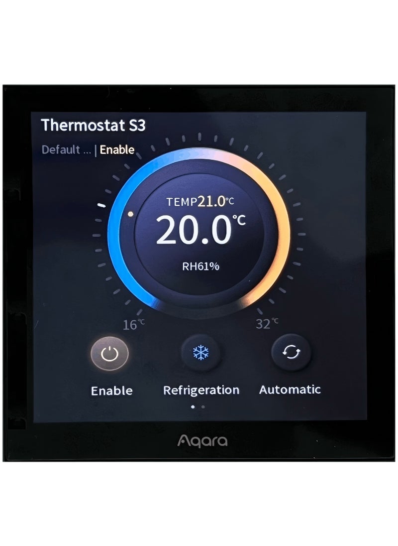 Aqara - Aqara S3 Smart Zigbee Thermostat,Touch Screen Panel Voice/Remote Control Support Sensing Temperature Humidity Work with Homekit APP - Image 1