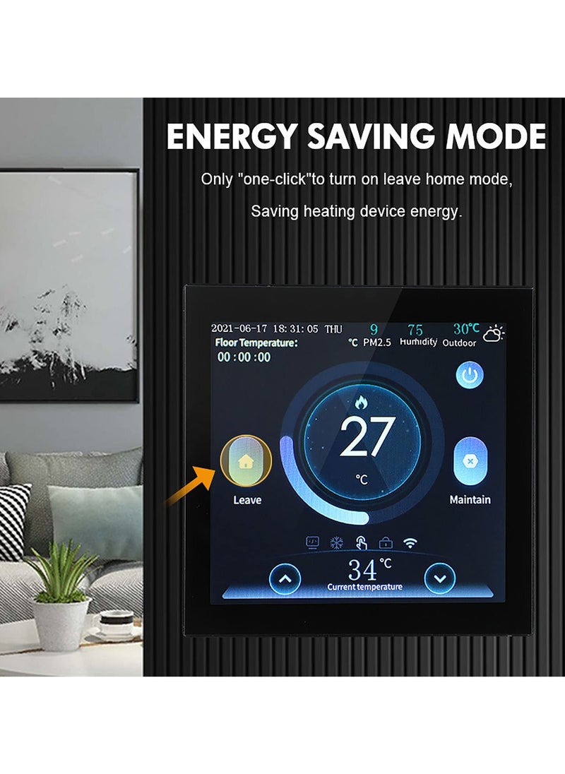 Aqara - Aqara S3 Smart Zigbee Thermostat,Touch Screen Panel Voice/Remote Control Support Sensing Temperature Humidity Work with Homekit APP - Image 1