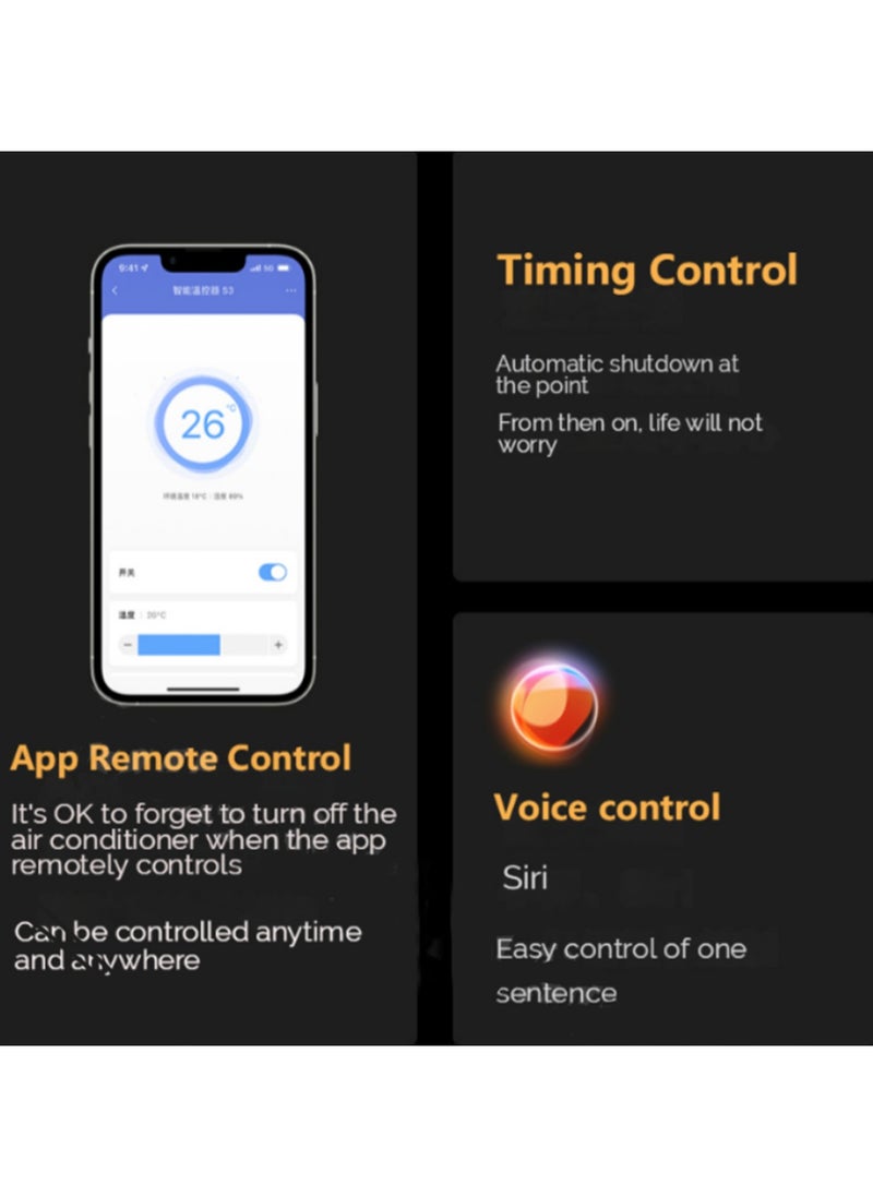 Aqara - Aqara S3 Smart Zigbee Thermostat,Touch Screen Panel Voice/Remote Control Support Sensing Temperature Humidity Work with Homekit APP - Image 1