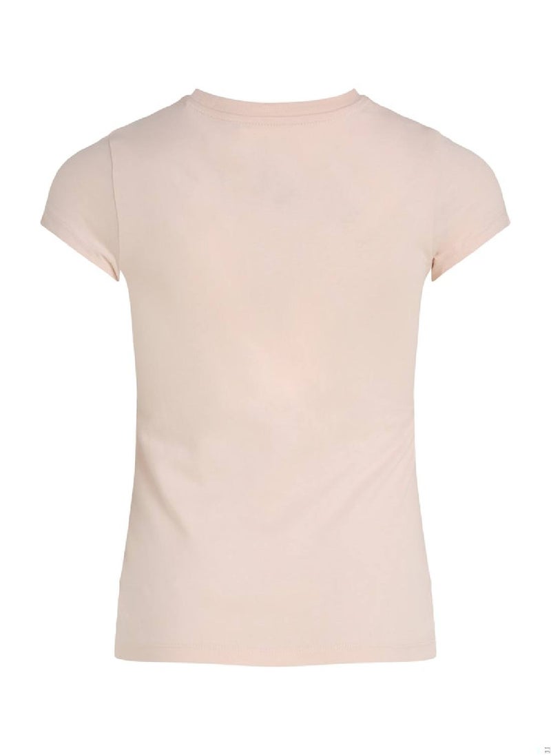 Calvin Klein Jeans Girls' Logo T-Shirt - Cotton, Pink  - Image 2