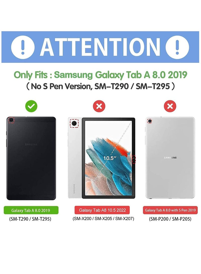 Womdee Galaxy Tab A 8.0 2019 Case T290 T295, Slim Light Cover Trifold Stand Hard Shell Folio Case for 8.0 inch - Image 2