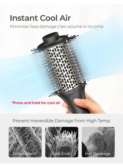 TYMO Dryer Brush, Tymo High-Speed Hair Dryer Brush For Fast Dry And Style, Hot Air Blowout Brush, One Step Volumizer With 200M Negative Ion For Smooth, Frizz-Free  - Image 3