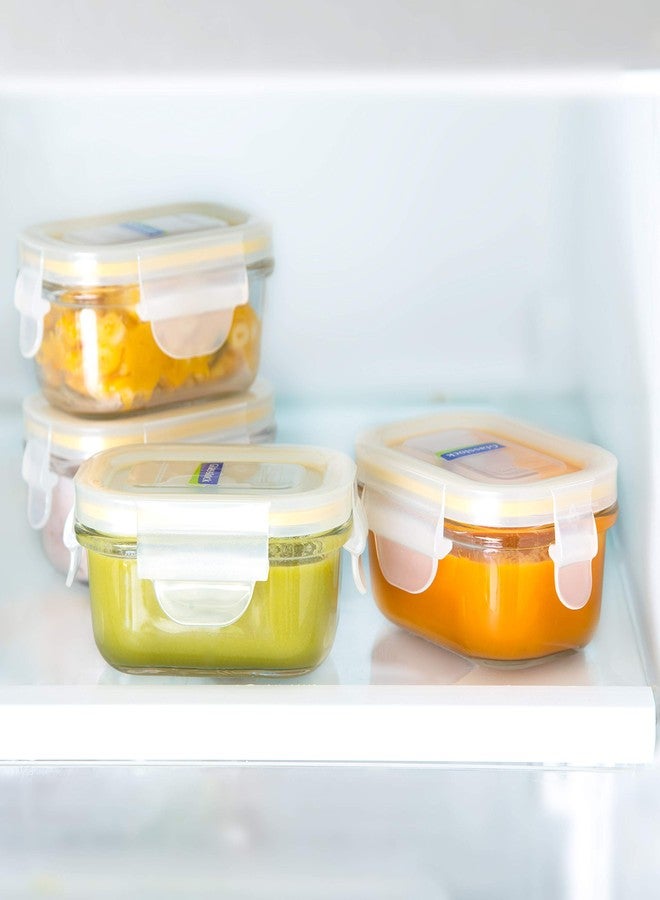 Glasslock 9pcs Set Yum Yum Eco Friendly Airtight Spill Proof Baby Meal Food Storage Container with Silicon Spoon 150ml, Safely Freeze Your Homemade Baby Food, Baby Shower Registry Gift Set - Image 5