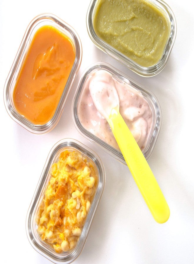 Glasslock 9pcs Set Yum Yum Eco Friendly Airtight Spill Proof Baby Meal Food Storage Container with Silicon Spoon 150ml, Safely Freeze Your Homemade Baby Food, Baby Shower Registry Gift Set - Image 4