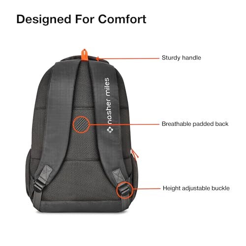 Nasher Miles Wave Backpack for Men & Women |3 compartment/Casual/College Bag | Navy Blue, 45L - Image 5