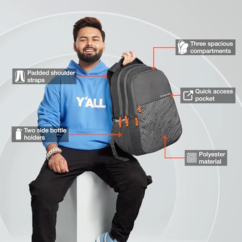 Nasher Miles Wave Backpack for Men & Women |3 compartment/Casual/College Bag | Navy Blue, 45L - Image 3