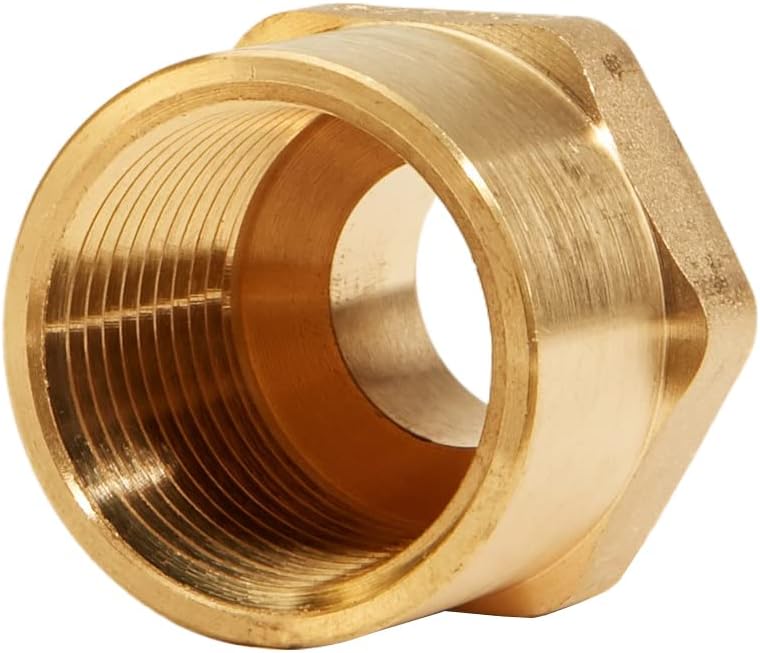 FireHoseDirect Brass 1" Female NPT to Male GHT Garden Hose Adapter - Image 3