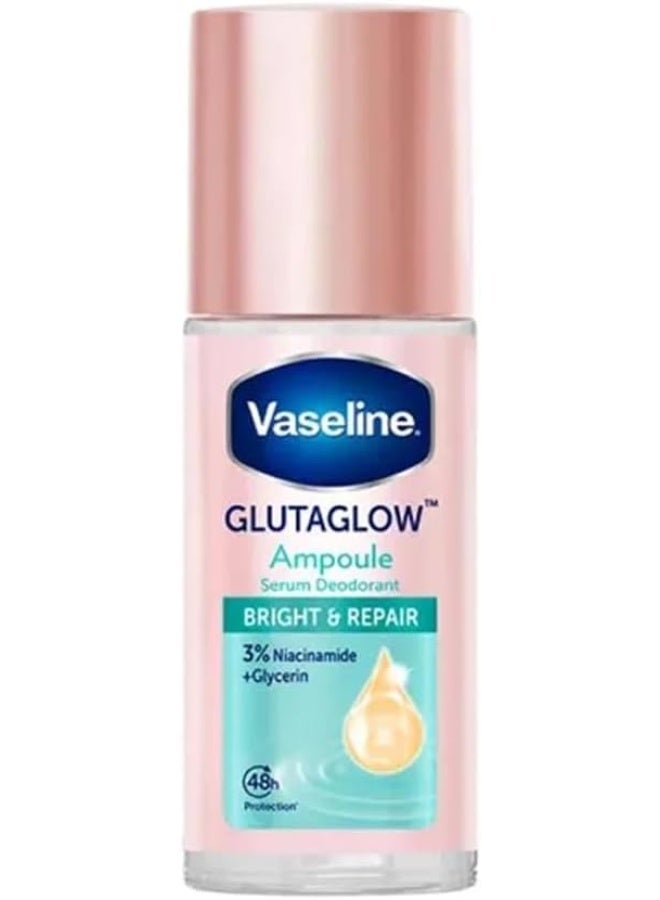 فازلين Vaseline Roll-On Gluta Glow Bright & Repair Serum Deodorant - 45 ml, Antiperspirant with Niacinamide and Glycerin, 48-hour protection. - Image 1