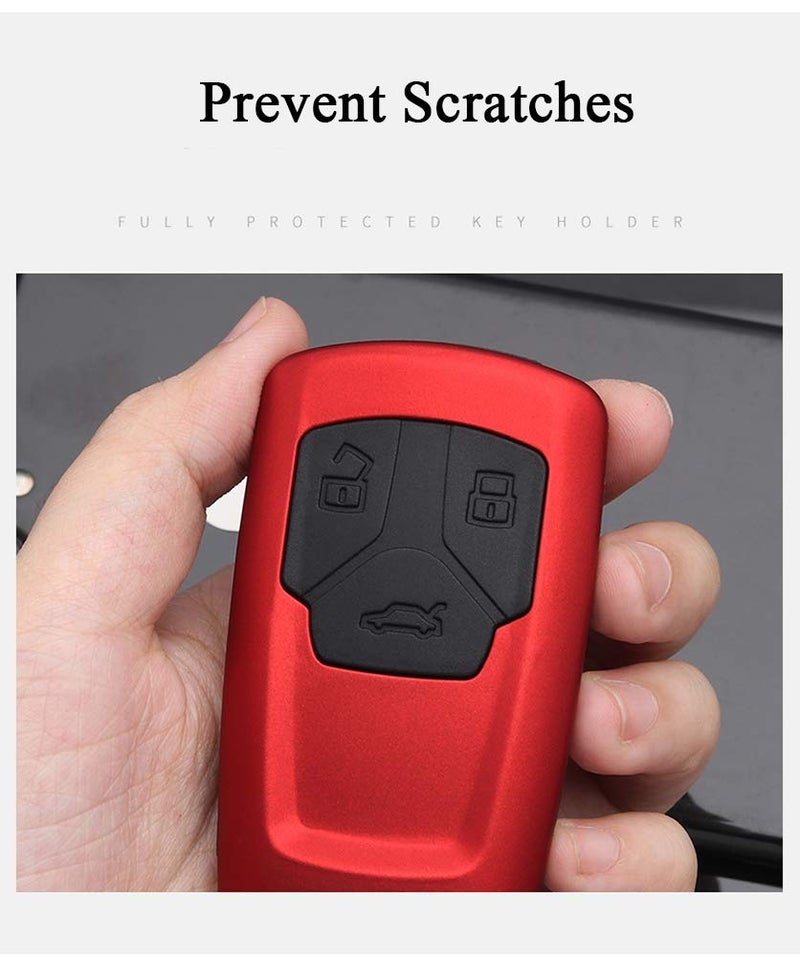 SANRILY 1Pcs Carbon Fiber Texture Car Key Cover for Audi A4 Q7 Q5 TT A3 A6 S5 B9 FV Keyless Entry Remote Keychian Holder ABS Full Protection Key Shell Case Black - Image 5