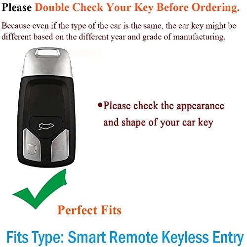 SANRILY 1Pcs Carbon Fiber Texture Car Key Cover for Audi A4 Q7 Q5 TT A3 A6 S5 B9 FV Keyless Entry Remote Keychian Holder ABS Full Protection Key Shell Case Black - Image 2