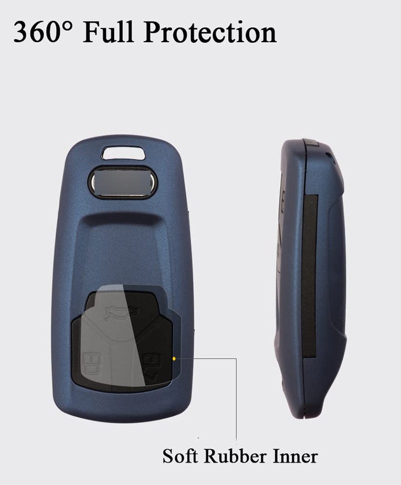 SANRILY 1Pcs Carbon Fiber Texture Car Key Cover for Audi A4 Q7 Q5 TT A3 A6 S5 B9 FV Keyless Entry Remote Keychian Holder ABS Full Protection Key Shell Case Black - Image 3