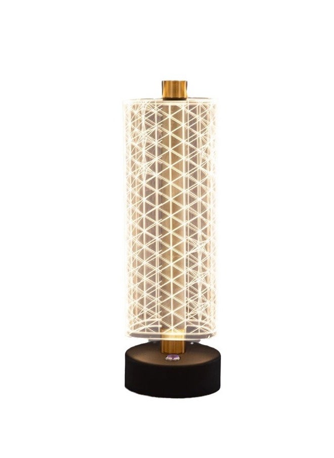 ATM Nordic Small Waist Table Lamp with Patterned Acrylic Shade and Metal Base-Ideal for Bedroom,Living Room,and Study  - Image 4