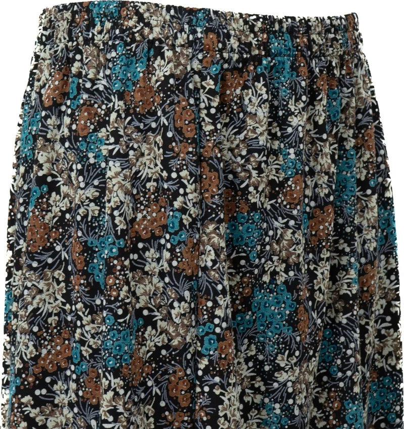 Oppland Women's Mother's Piece Skirt Viscose Fabric Clutch Patterned Elastic Waist Plain Color Comfortable Cut