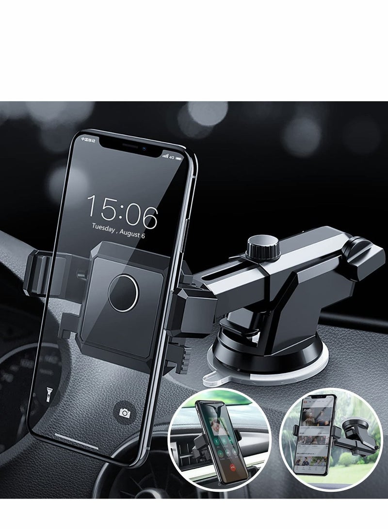 KASTWAVE Car Phone Mount, Dashboard/Air Vent/Windshield Phone Holder for Car 360° Rotation&Extended Arm Stable Car Phone Holder Fit for All Phones  - Image 5