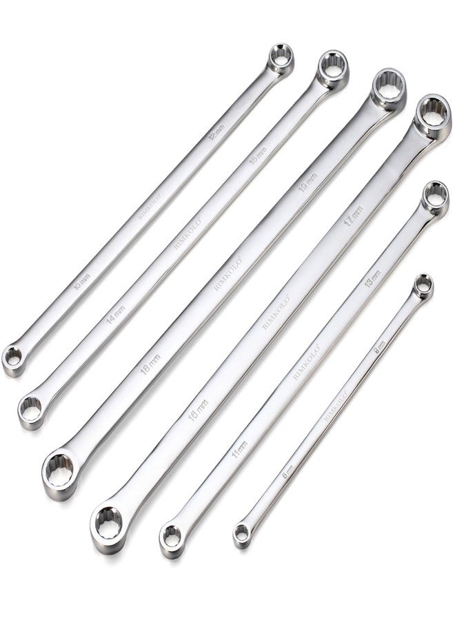 RIMKOLO 6-Piece Extra Long Double Box End Wrench Set Chrome Vanadium Steel Aviation Wrenches Metric 8-19mm - Image 1