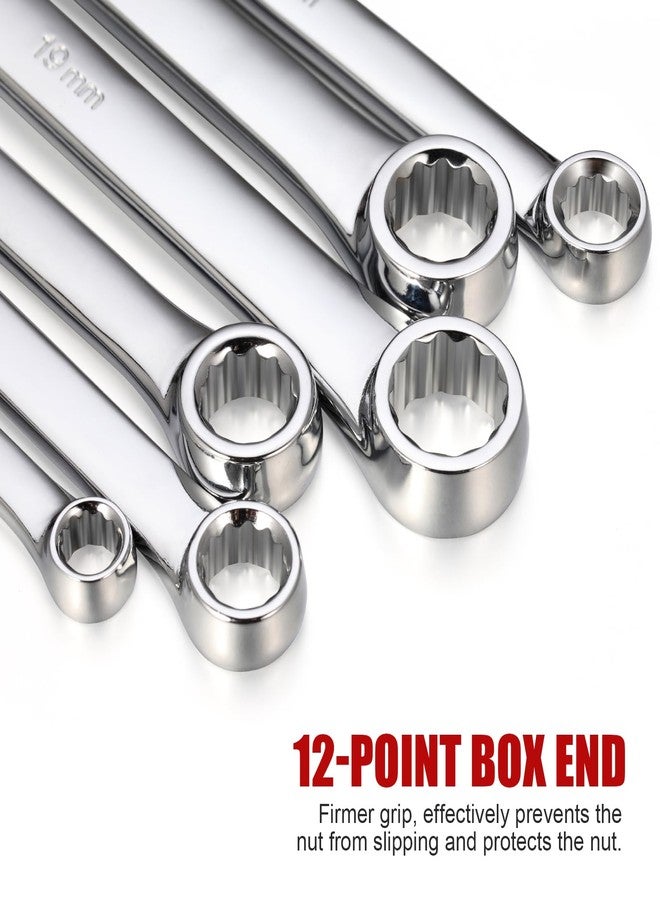 RIMKOLO 6-Piece Extra Long Double Box End Wrench Set Chrome Vanadium Steel Aviation Wrenches Metric 8-19mm - Image 4