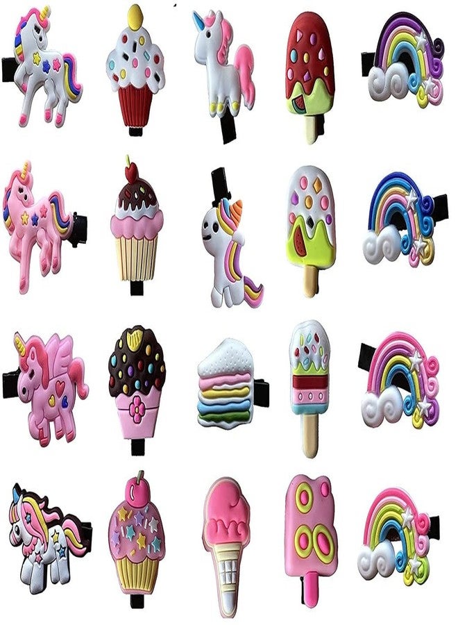 Shidara Unicorn Hair Clips Rainbow Cute Hair Accessories Pins Barrettes Small Hair Clip For Girls Toddler Teens Baby Kids | multi | 20 Pieces - Image 1