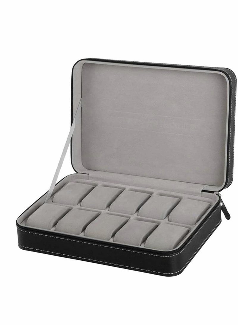 KASTWAVE Watch Box Organizer for Men Storage Box, Fits All Watch Band and Other Accessories Men Multi-functional Bracelet Display Storage Case 10 Slots - Image 1