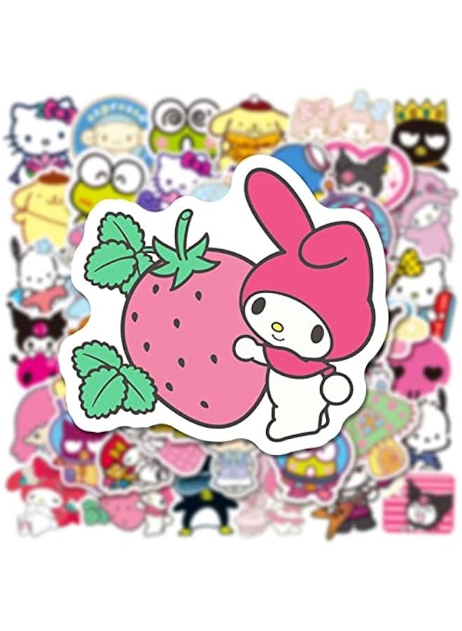 Kids Catoon Stickers Pack 50PCS Cute Stickers Pack Hello Kitty Stickers MyMelody&Kuromi Stickers Cinnamoroll Pompompurin Keroppi Pochaco Stickers Kawaii Sticker Gifts for Kids Teens Girls Adults - Image 3