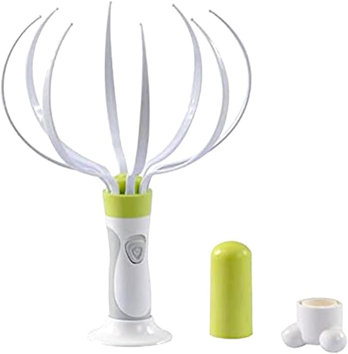 Luckam مدلك كهربائي متعدد الوظائف للعناية بصحة الرأس والرقبة مدلك كامل الجسم على شكل أخطبوط مثلثي من السيليكون صغير محمول مناسب للاسترخاء للرأس والعينين - Image 2