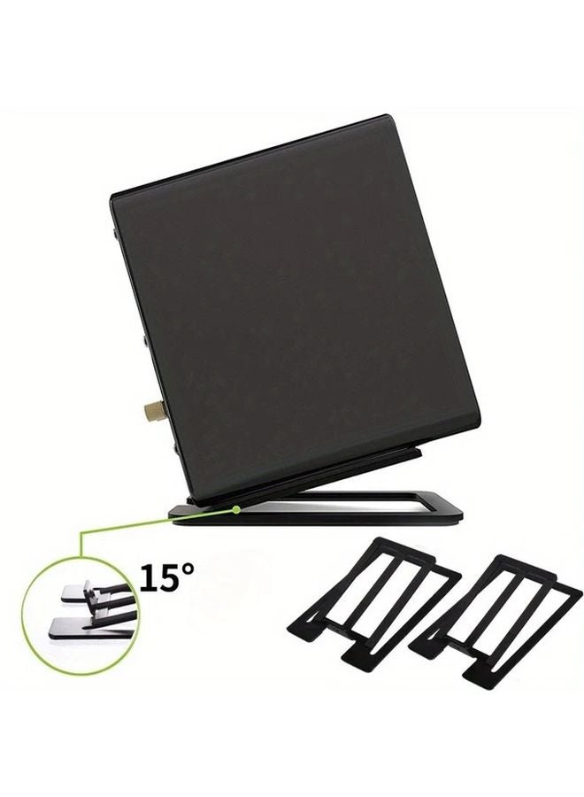 Black Adjustable Angle Desktop Speaker Stand Space Saving A Frame Design - Image 4