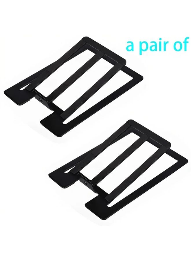 Black Adjustable Angle Desktop Speaker Stand Space Saving A Frame Design - Image 1