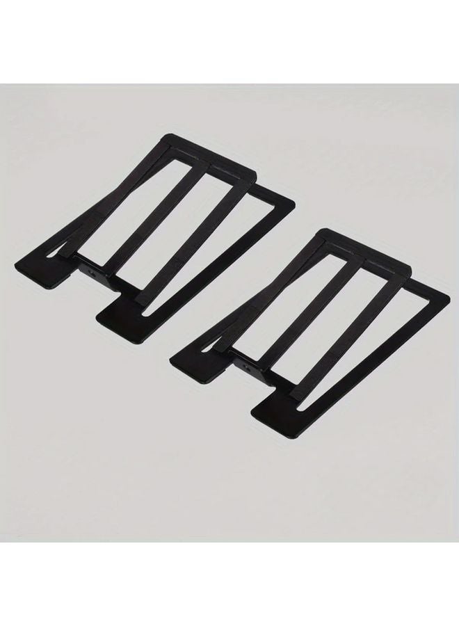 Black Adjustable Angle Desktop Speaker Stand Space Saving A Frame Design - Image 5