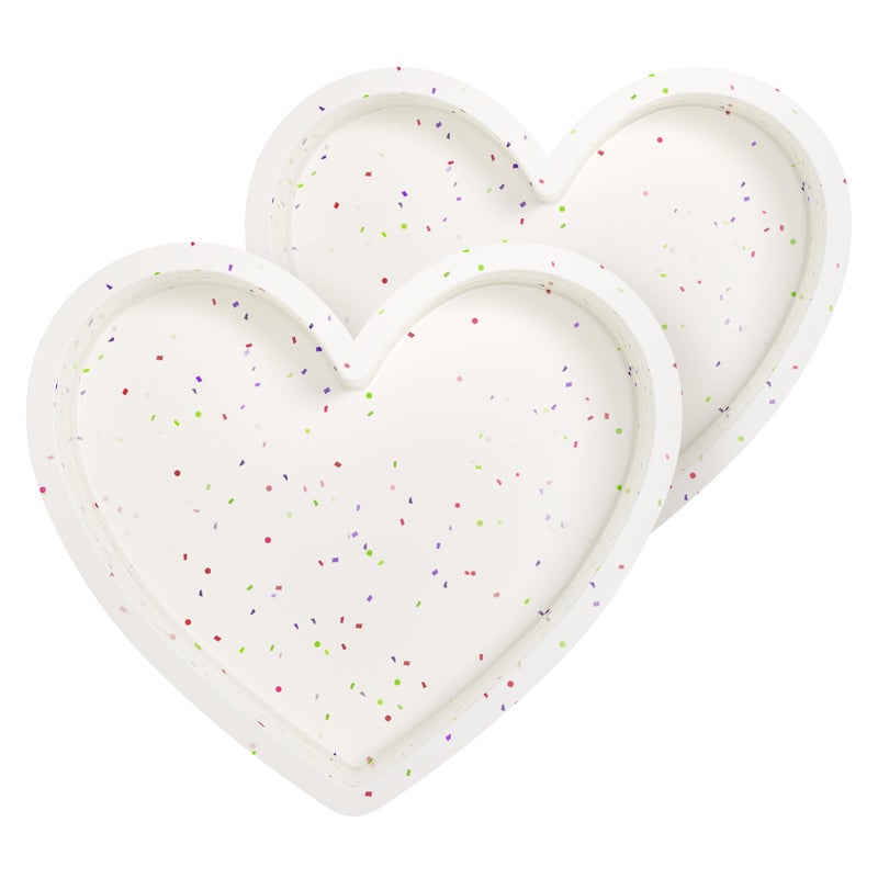 AOTASO 8 Inch Silicone Heart Shaped Cake Pans Small Heart Cake Pan Set Nonstick Silicone Heart Molds for Baking 2 Pcs Cream