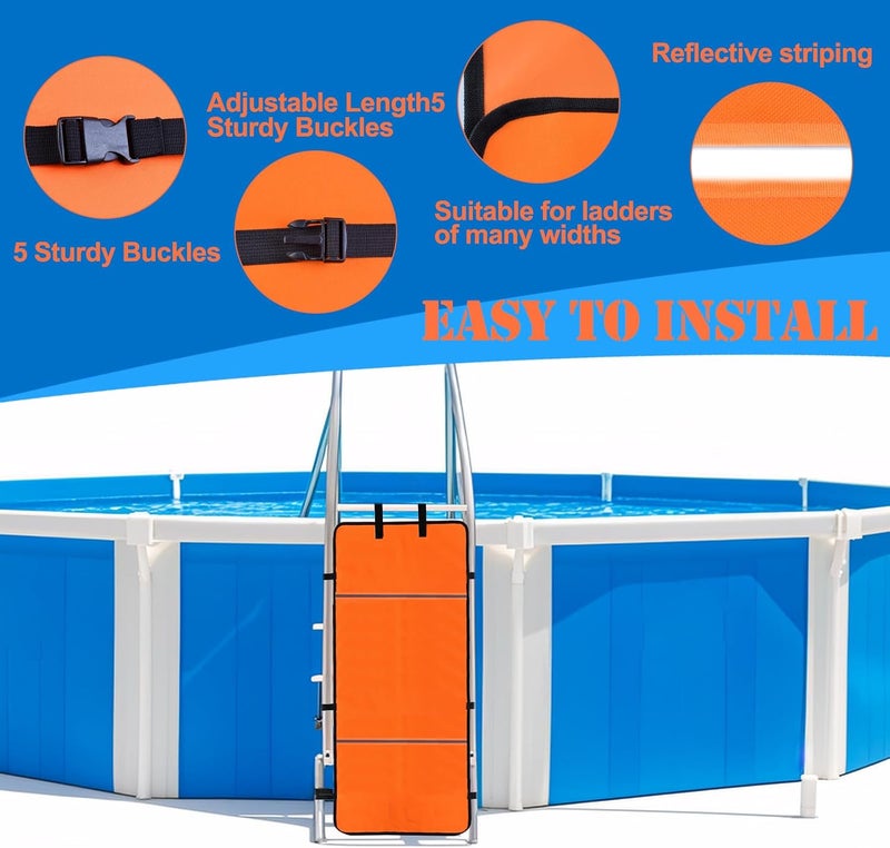 Feoang Pool Ladder Safety Guard,19.7 X 49.2in Pool Ladder Guard Safety Net Child Safety Pool Ladder Above Ground Bunk Bed Ladder Safety Cover for Prevent Kids from Climbing,Falling,Drowning - Image 3