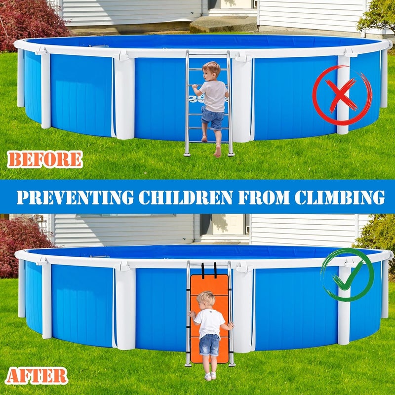 Feoang Pool Ladder Safety Guard,19.7 X 49.2in Pool Ladder Guard Safety Net Child Safety Pool Ladder Above Ground Bunk Bed Ladder Safety Cover for Prevent Kids from Climbing,Falling,Drowning - Image 4