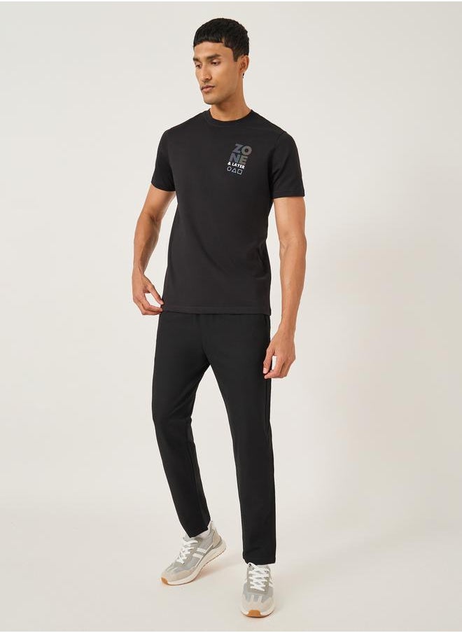 Fort Collins - Mid Rise Straight Fit Track Pant with Drawstring by Styli - Image 1