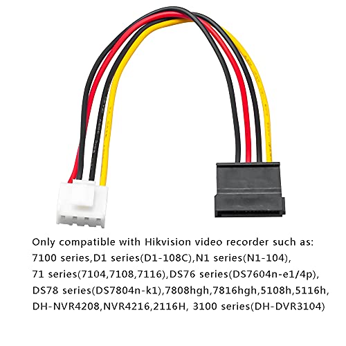 OwlTree 2Pack 4 Pin to SATA Female Hard Drive Power Adapter Cable Compatible with Hikvision Video Recorder 7.87inch (20cm) - Image 2