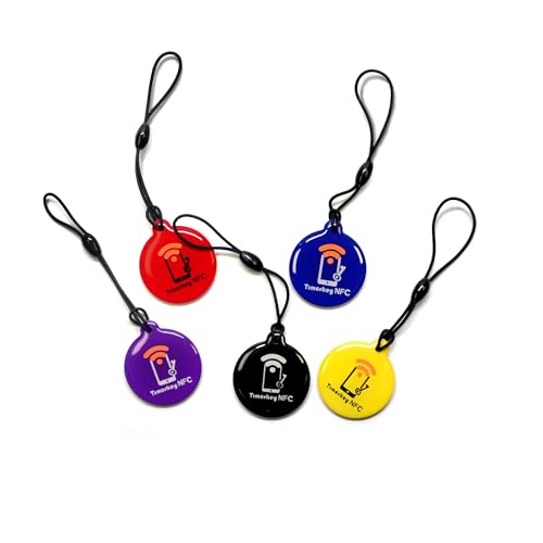 Timeskey NFC 10PCS NFC Tag NTAG215 Keyfobs Crystal Resin Tags Compatible with Amiibo TagMo for All NFC Enabled Phones by Timeskey NFC,10PCS in 5 Colors - Image 1