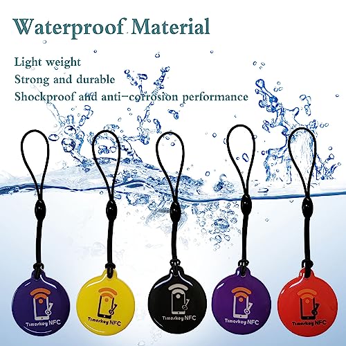 Timeskey NFC 10PCS NFC Tag NTAG215 Keyfobs Crystal Resin Tags Compatible with Amiibo TagMo for All NFC Enabled Phones by Timeskey NFC,10PCS in 5 Colors - Image 4