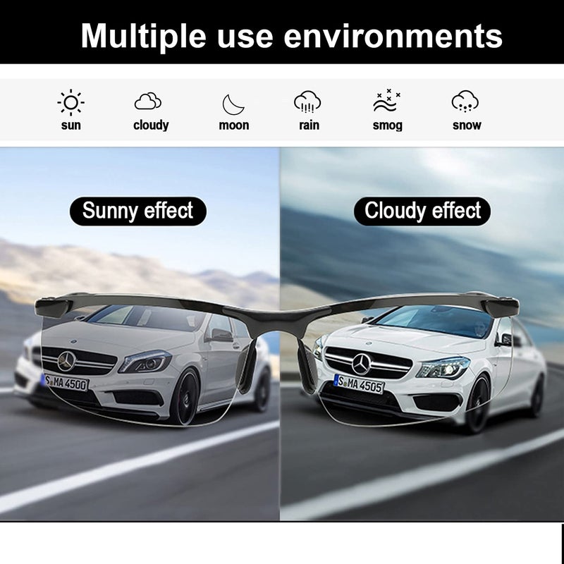 YIMI Polarized Photochromic Driving z87 Sunglasses For Men Day and Night safety glasses (Gun Frame) - Image 4
