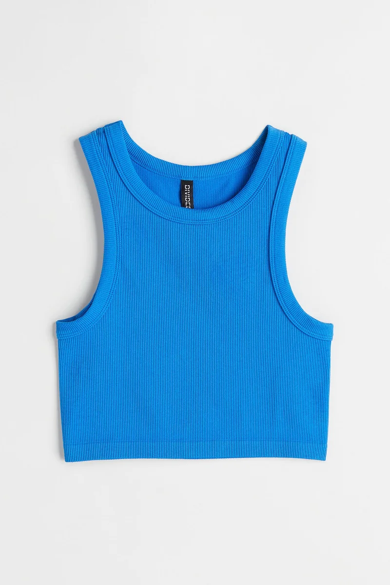 اتش اند ام بلوزة بدون أكمام من نسيج مرن