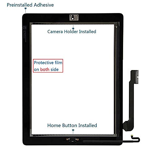 Zentop Touch Screen Digitizer Replacement for Black iPad 4 4th Generation A1458 A1459 A1460 Glass Assembly Repair Kit with Frame Bezel,Tools. - Image 3