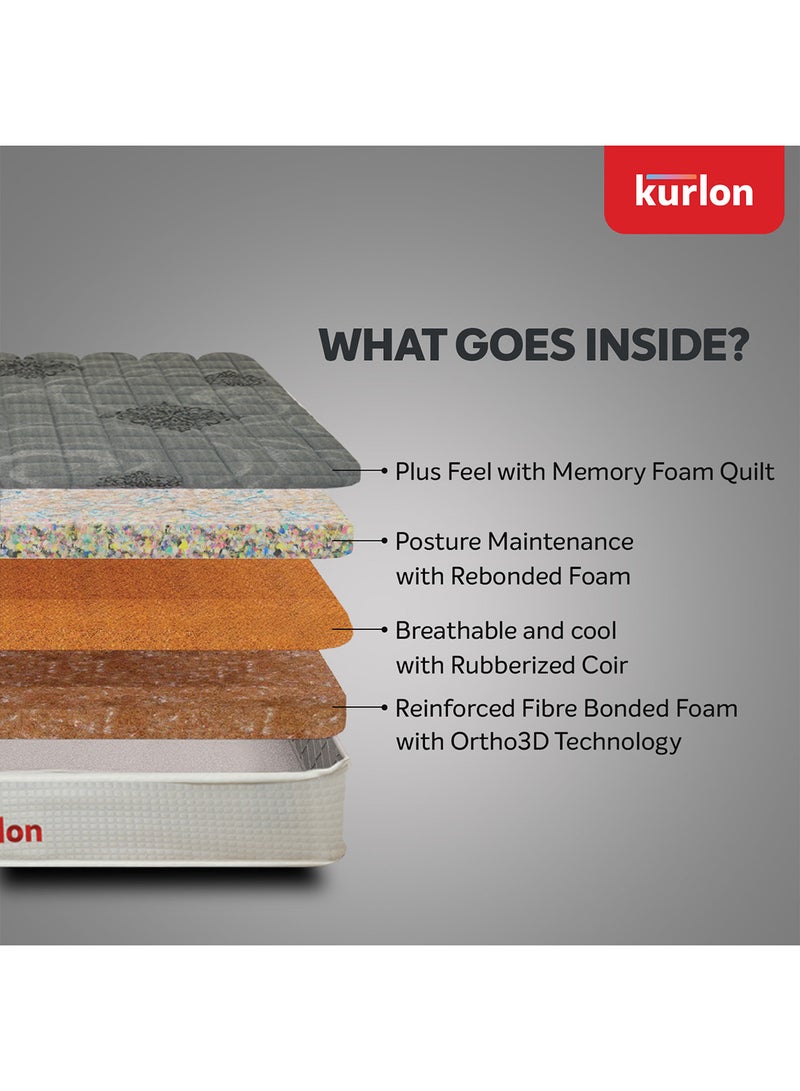 Kurlon Kurl-On Spinekare Memory Foam | Strong Spinal Support with Rubberized Coir | Anti-Sagging Rebonded Foam | Orthopedic Mattress with Quilted Foam | Breathable | 200x120x20 - Image 5