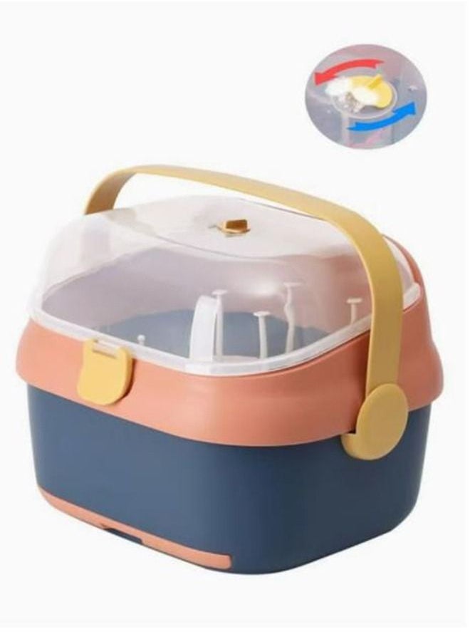 Arabest Portable Baby Bottle Drying Rack with Drainer Nursing Cutlery Box Container  - Image 1