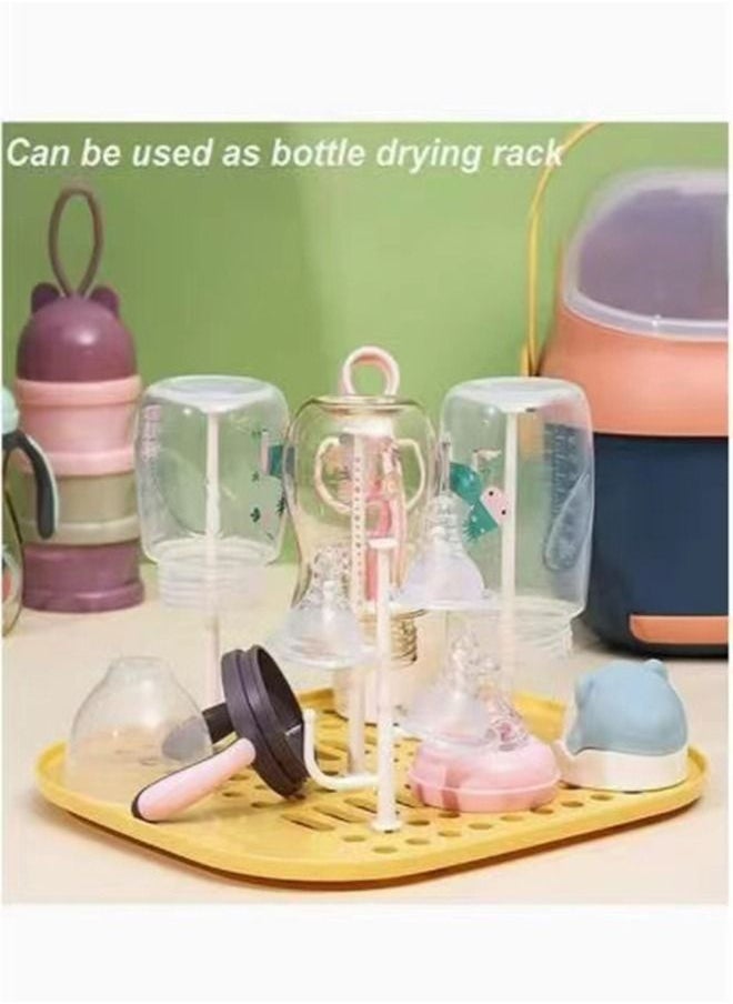 Arabest Portable Baby Bottle Drying Rack with Drainer Nursing Cutlery Box Container  - Image 5