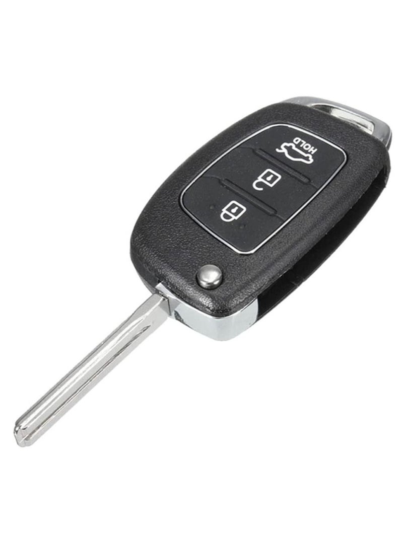 Rubik غطاء مفتاح غير مقطوع بثلاثة أزرار لسيارة HYUNDAI Tucson Elantra Santa Fe Solaris ix35 ix45 i20، غطاء بديل لجهاز التحكم عن بعد للسيارة غطاء مفتاح قلاب (شفرة أخدود مركزية) - Image 1
