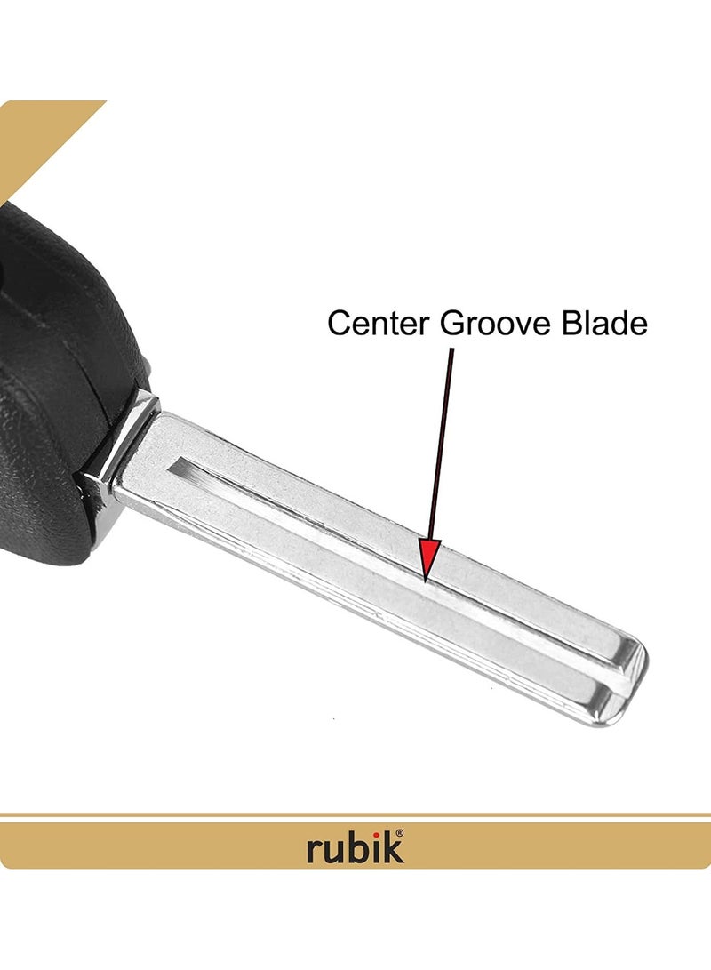 Rubik غطاء مفتاح غير مقطوع بثلاثة أزرار لسيارة HYUNDAI Tucson Elantra Santa Fe Solaris ix35 ix45 i20، غطاء بديل لجهاز التحكم عن بعد للسيارة غطاء مفتاح قلاب (شفرة أخدود مركزية) - Image 2