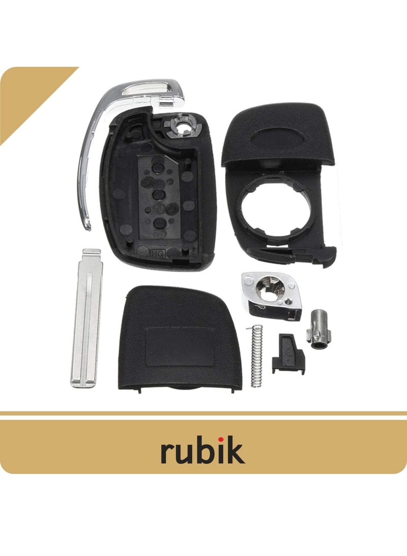 Rubik غطاء مفتاح غير مقطوع بثلاثة أزرار لسيارة HYUNDAI Tucson Elantra Santa Fe Solaris ix35 ix45 i20، غطاء بديل لجهاز التحكم عن بعد للسيارة غطاء مفتاح قلاب (شفرة أخدود مركزية) - Image 5