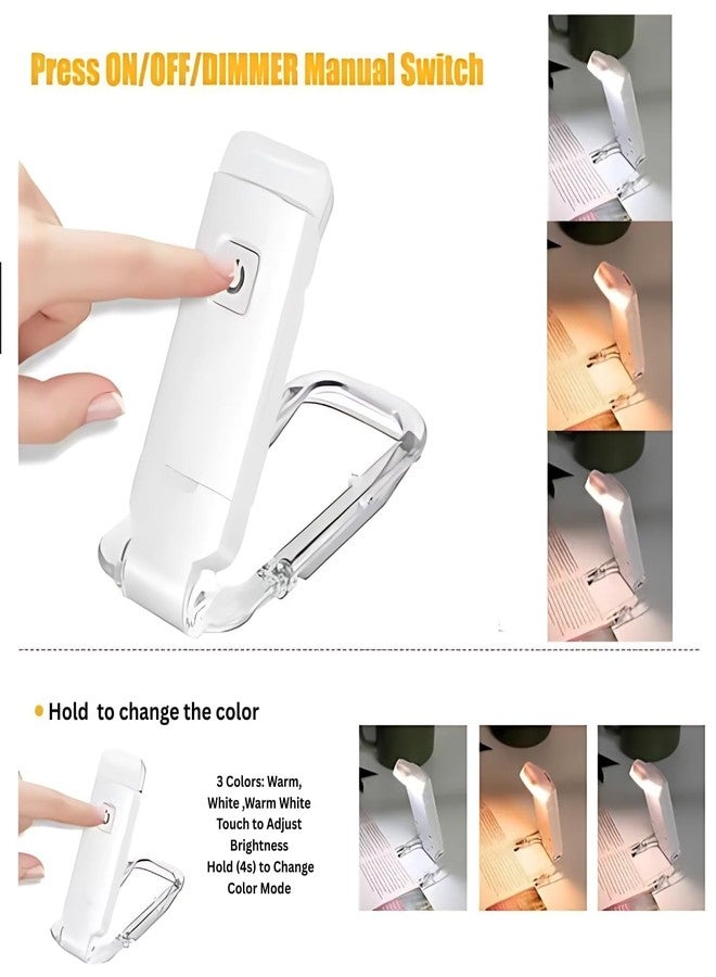 KRIVAZ Book Lamp for Students, USB Rechargeable LED Study Light, 3 Brightness & Color Modes, Clip-On, Portable & Eye-Friendly (Book Lamp) - Image 2