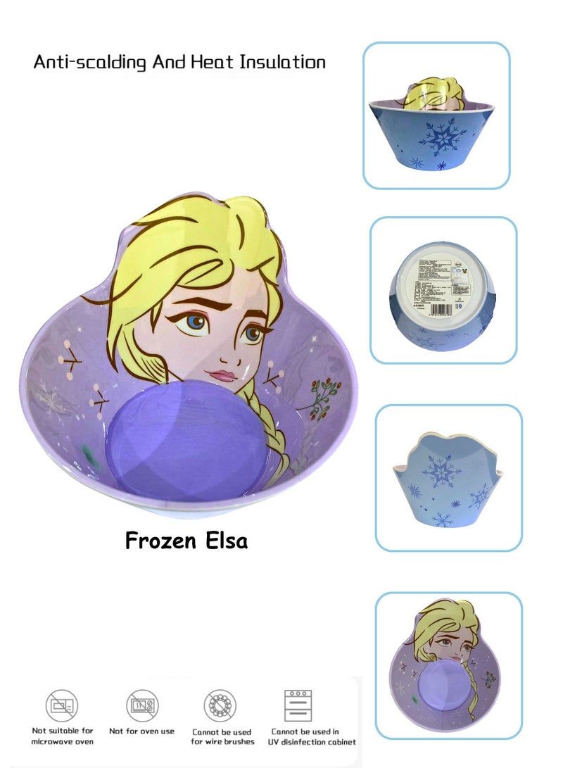 Disney Melamine Dinner Set – Lightweight, Durable Bowl, Cup & Stainless Steel Spoon Theme Elsa Frozen CharacterMelamine Dinner Set – Lightweight, Durable Bowl, Cup & Stainless Steel Spoon Theme Elsa Frozen Character - Image 2