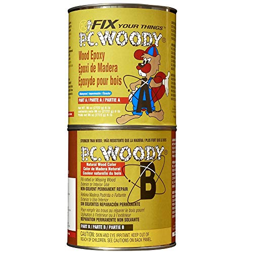 PC Products PC-Woody Wood Repair Epoxy Paste, Two-Part 96 oz in Two Cans, Tan 128336 - Image 1