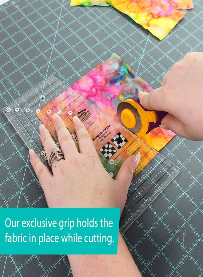 كريتيف جريدز مسطرة لحاف بتصميم مستقيم من Creative Grids - CGRKA3 - صُنعت في الولايات المتحدة الأمريكية، مقاس 6 بوصات × 10 بوصات، لحاف أكريليك مانع للانزلاق، خياطة، حرف يدوية، مسطرة وقوالب مرقعة - Image 4